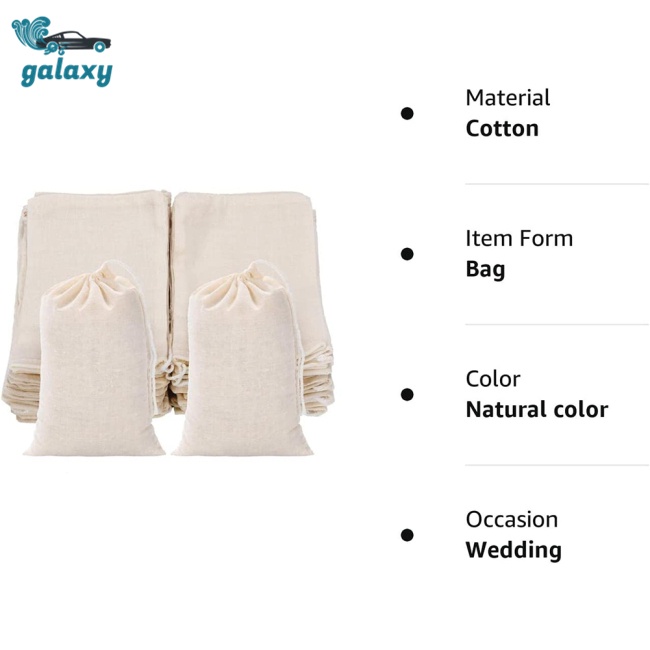 Galaxy Set 50 Túi Dây Rút Cotton Đựng Hạt Cà Phê