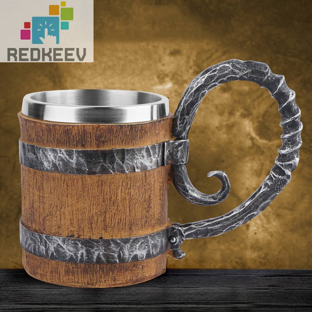 Cốc Uống Bia / Cà Phê Bằng Thép Không Gỉ Hai Lớp Gắn Tường Cổ Điển Trang Trí Quán Bar