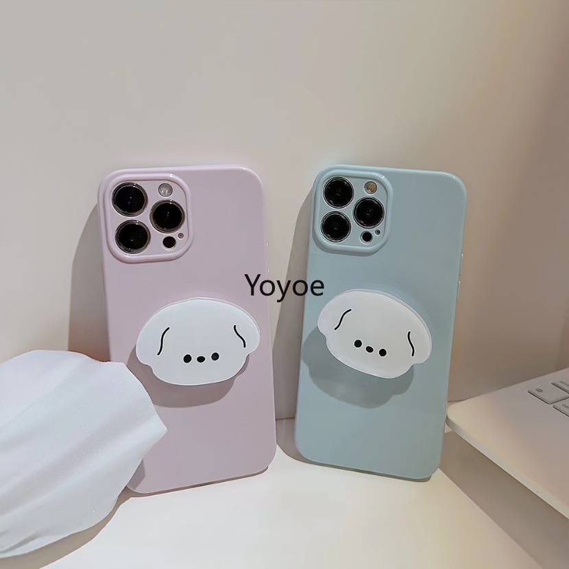 Ốp Điện Thoại Silicon Mềm Có Giá Đỡ Túi Khí Hình Cún Dễ Thương Cho iPhone 14 13 12 11 Pro Max 14 Plus