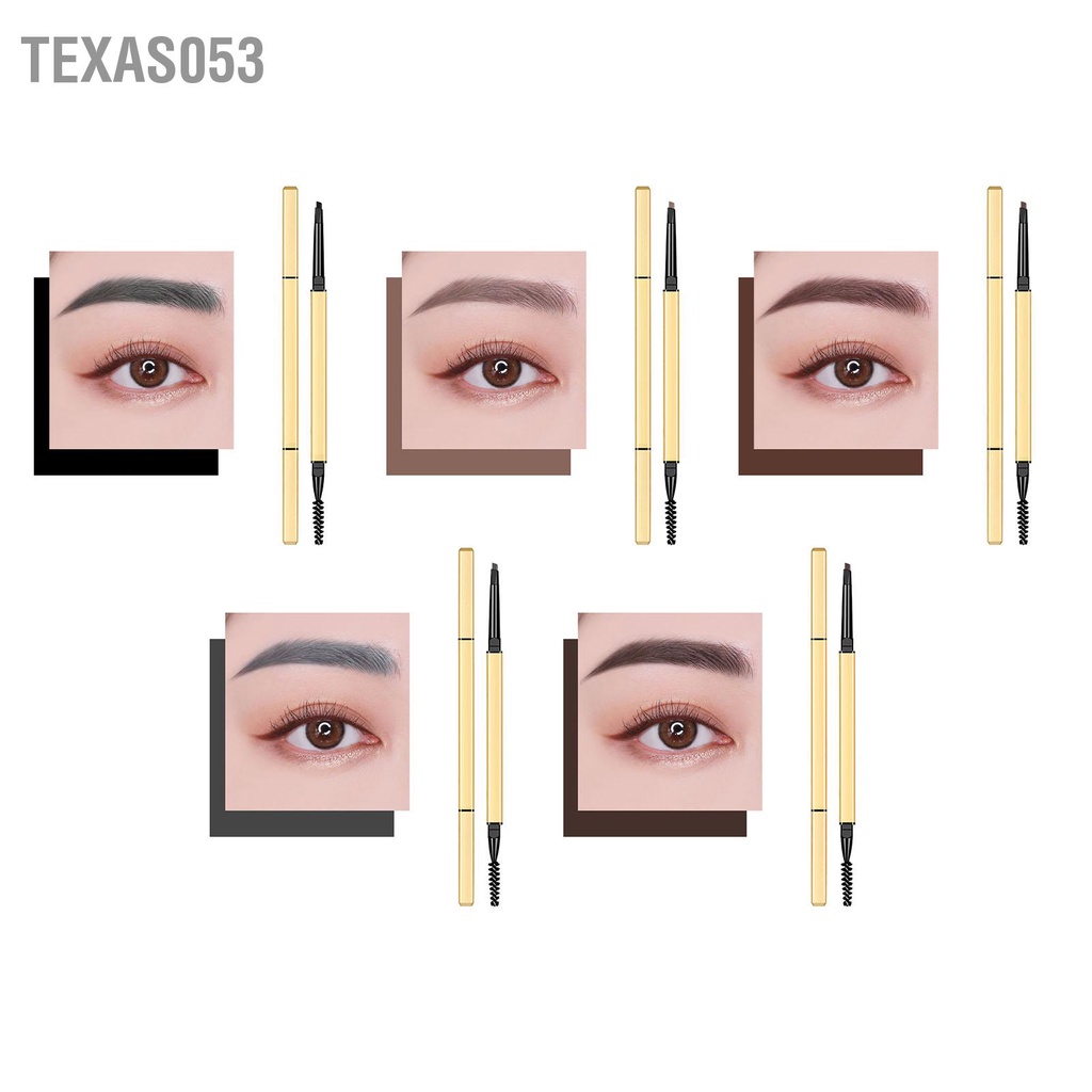 Texas053 Bút chì kẻ lông mày mỹ phẩm Hai đầu bền lâu Không nhòe Trang điểm cho phòng ngủ