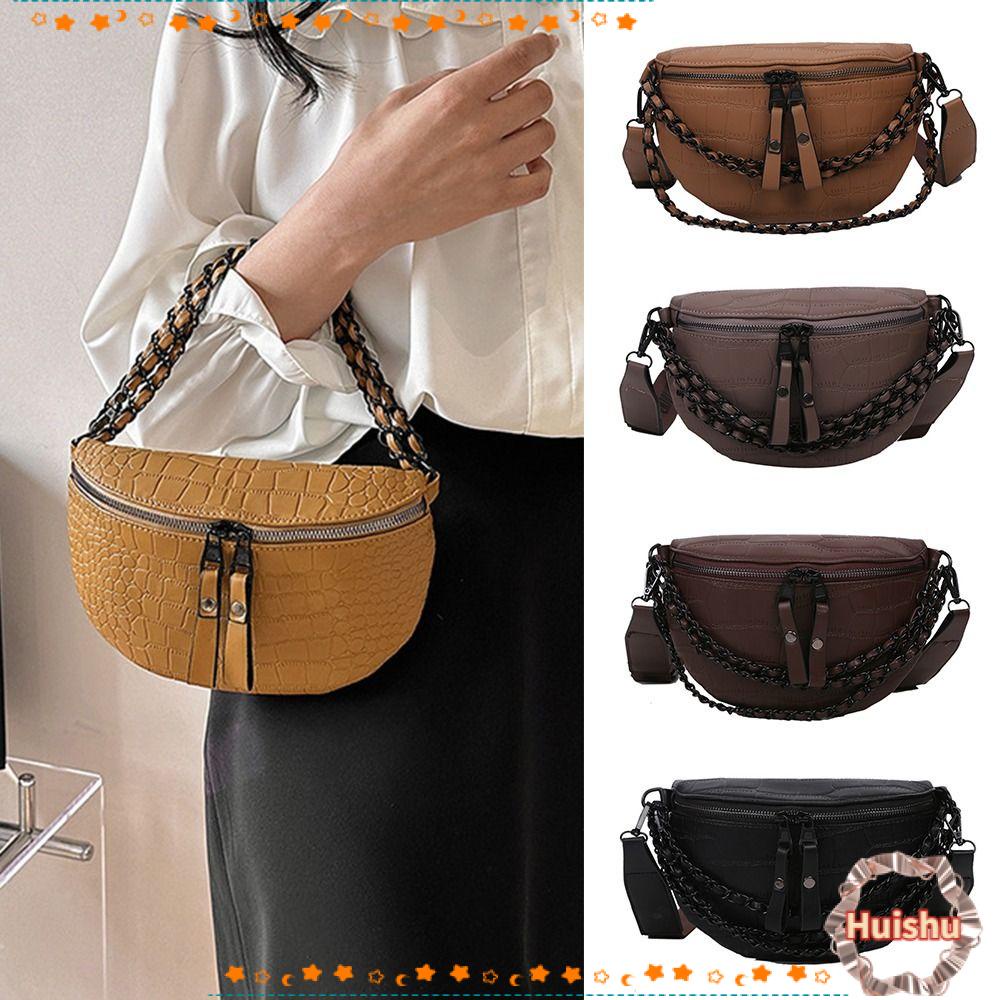 Túi Đeo Chéo Nhỏ Có Khóa Kéo Dây Điều Chỉnh Được Phong Cách Cổ Điển Cho Nữ