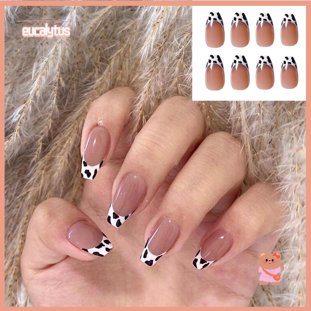 EUTUS Hộp 24 Móng Tay Giả Họa Tiết Da Báo Thời Trang