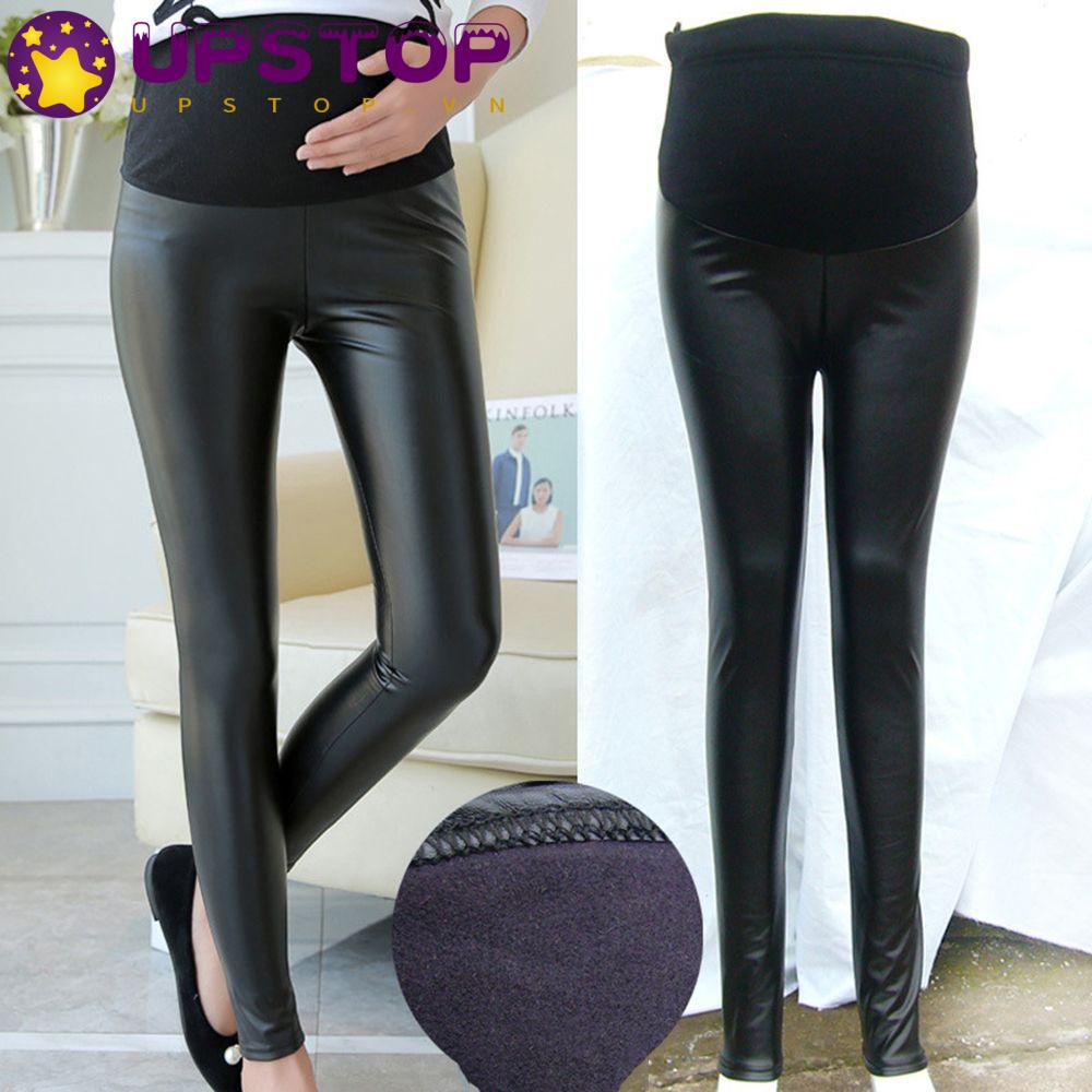 UPSTOPVN Quần Legging Vải Nhung Mỏng Ấm Áp Thời Trang Cho Mẹ Bầu