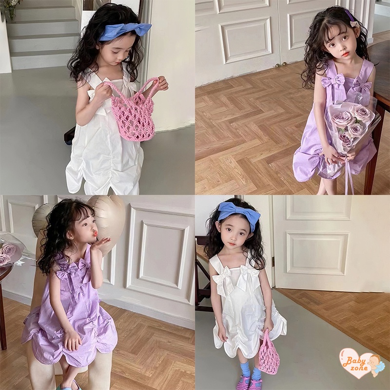 Bộ Khung Đồ Chơi Cho Bé❤Đầm Công Chúa Hai Dây Dài Đến Đầu Gối Bằng Vải Cotton Thời Trang Ngọt Ngào Cho Bé Gái