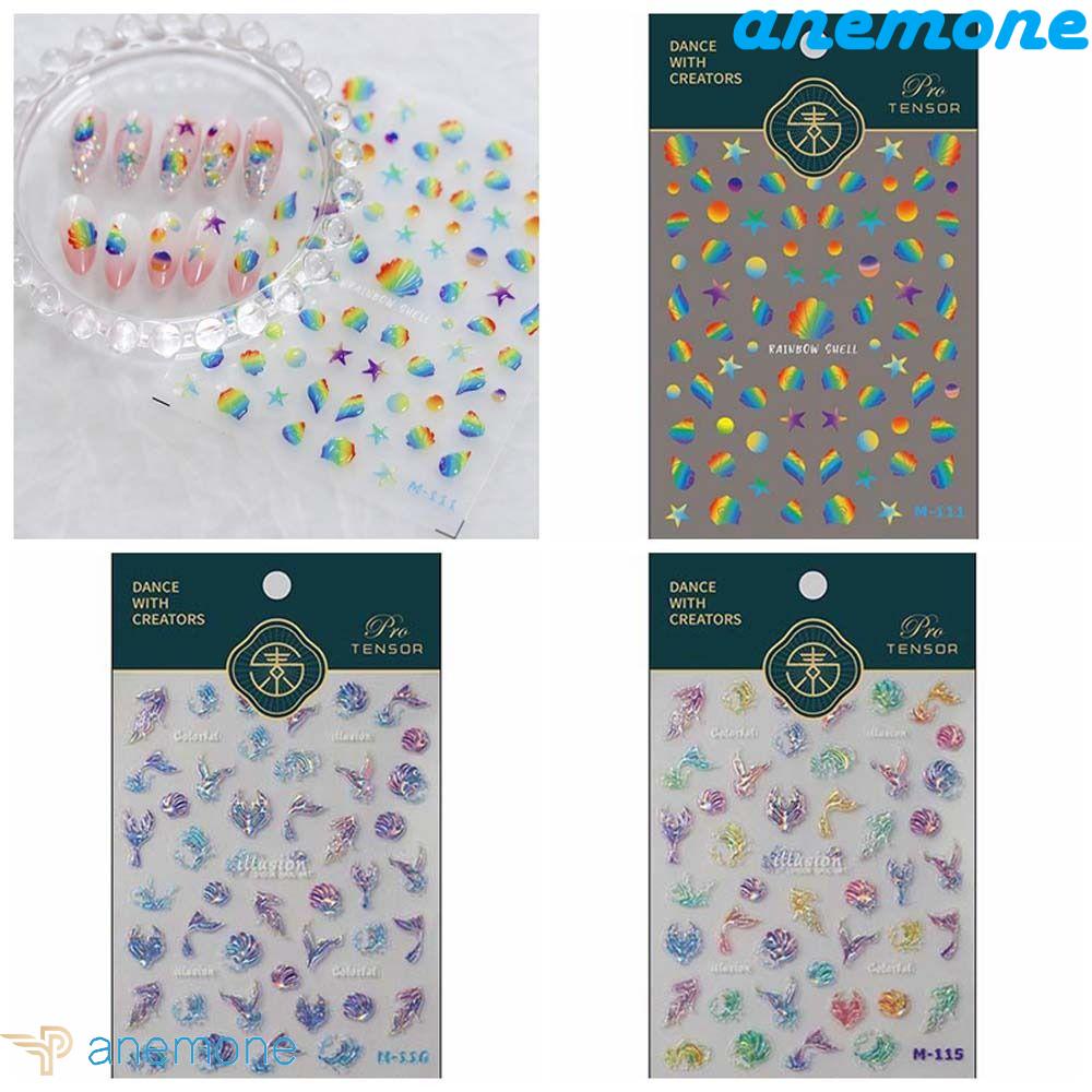 Miếng Dán Trang Trí Móng Tay Hình Vỏ Sò / Sao Biển / Đuôi Cá Màu Đồng Dành Cho Salon