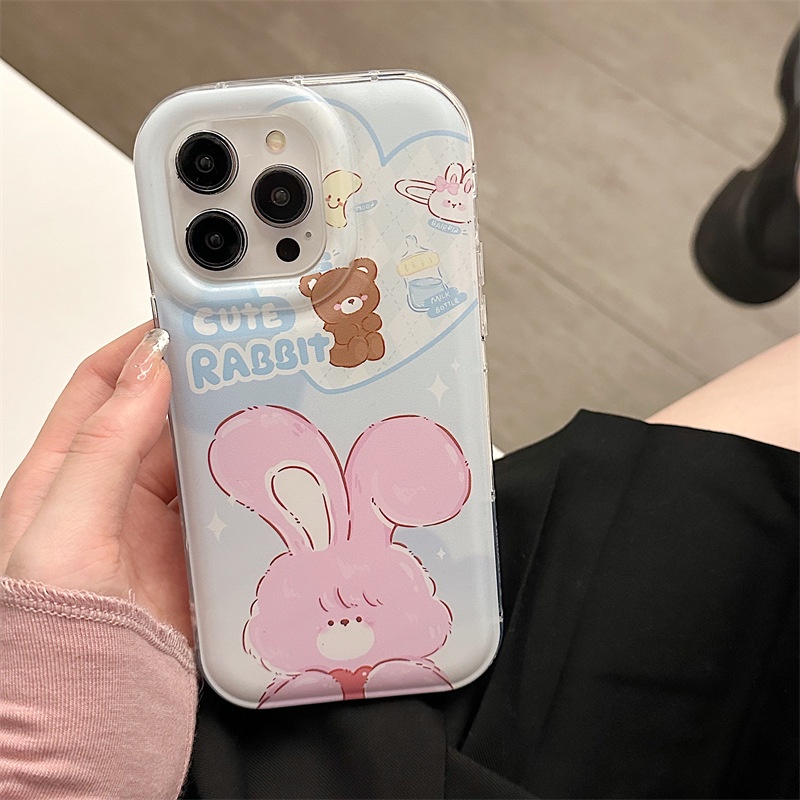Ốp Điện Thoại Trong Suốt In Hình Gấu Thỏ Cho iphone14promax / 13 / 12 / 11 / XR / XS / X / XSMAX / 7 / 8PLUS