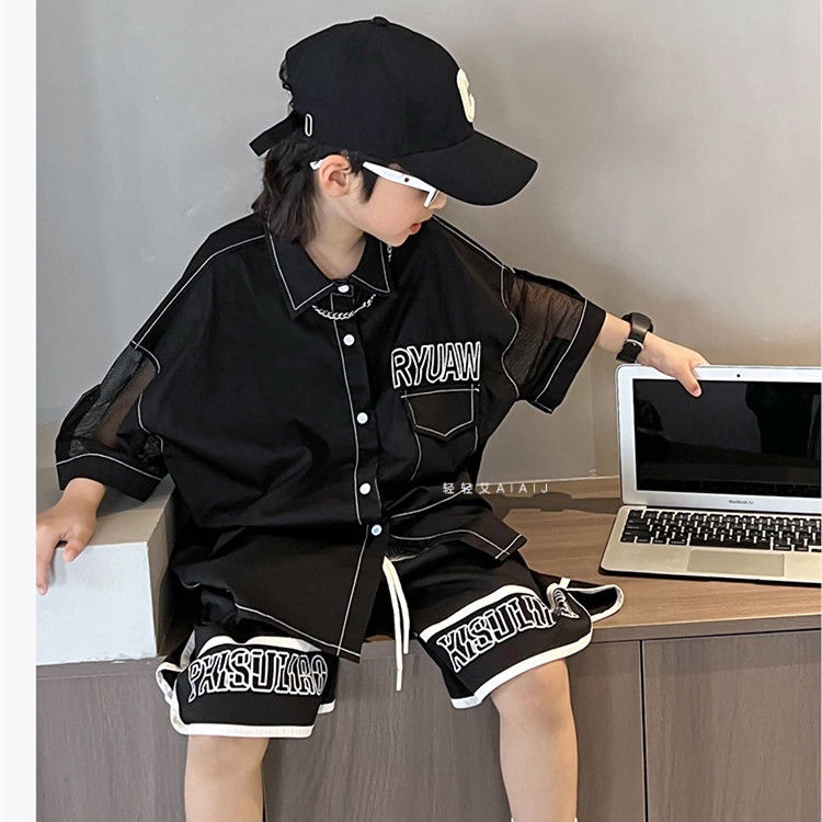 Áo Sơ Mi Ngắn Tay Dáng Rộng Phong Cách Mới Cho Bé Trai