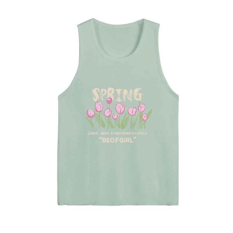 NRVP Áo Thun Nữ Không Tay 100% Cotton Thời Trang Hàn Quốc