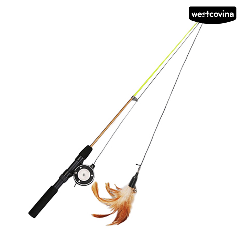 [COD]♞Cần Câu Gắn Lông Vũ Có Thể Thu Gọn Tiện Dụng Cho Mèo Cưng