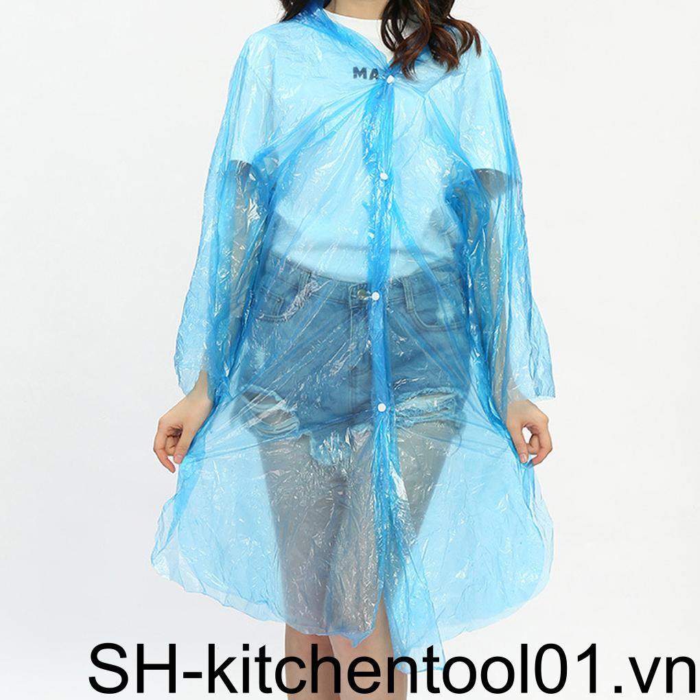 Bộ 10 Vỏ Bọc Áo Mưa Có Mũ Trùm Tiện Dụng Cho Nam Và Nữ