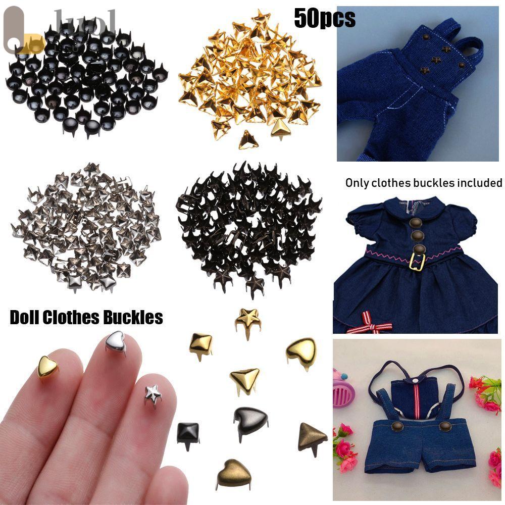 LUOL Set 50 Khóa Hình Ngôi Sao / Trái Tim Mini Siêu Nhỏ Cho Búp Bê