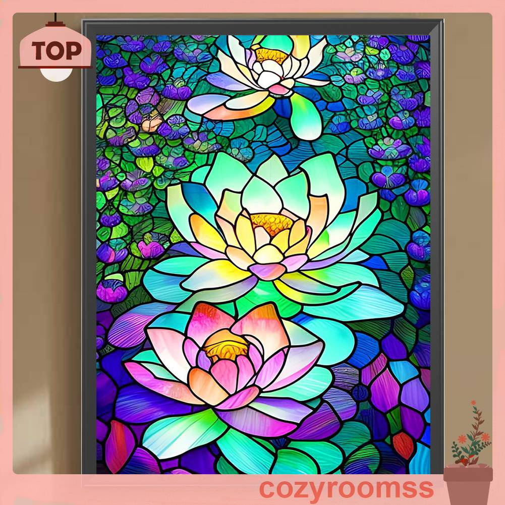 Tranh Đính Đá Kim Cương Toàn Bộ 5D DIY Hình Vẽ Hoa Bằng Kính