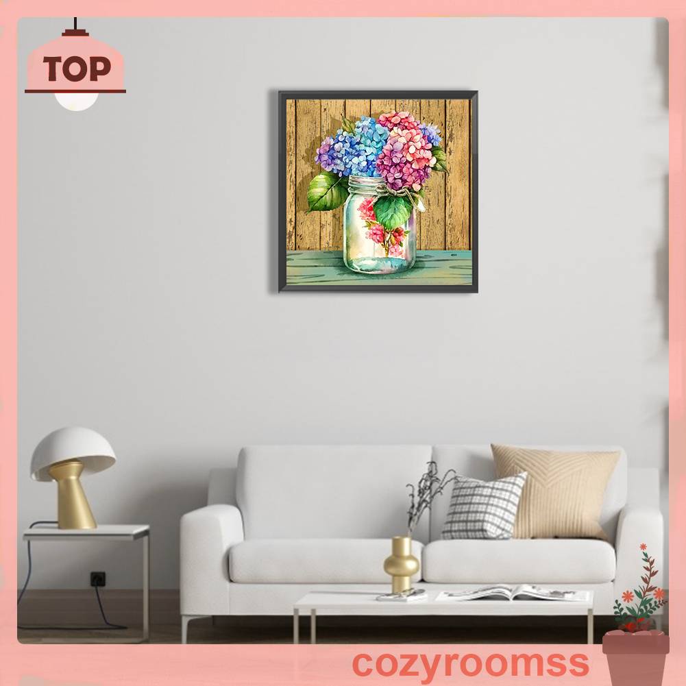 Tranh Đính Đá Kim Cương Toàn Bộ 5D DIY Hình Vẽ Chậu Hoa Trang Trí Nhà Cửa