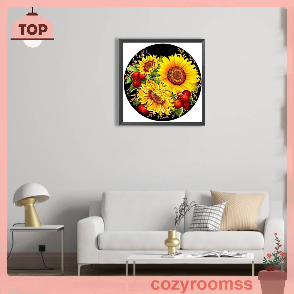 Tranh Đính Đá Kim Cương Toàn Bộ 5D DIY Hình Vẽ Hoa Trang Trí Nhà Cửa