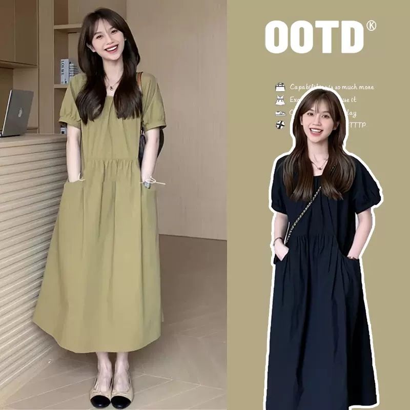 YHTN đầm bầu Thời trang dễ thương xinh váy bầu dài bigsize áo bầu xinh