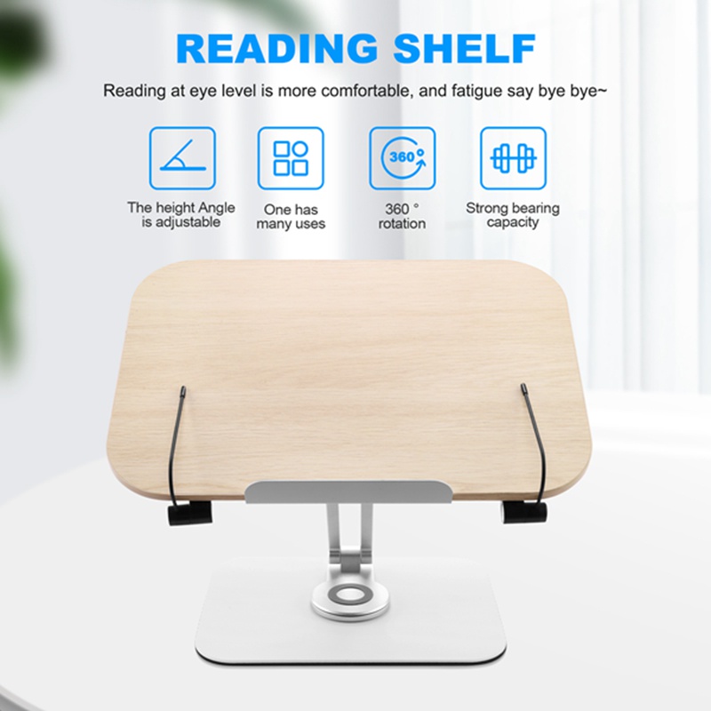 Giá Đỡ Sách Xoay 360 Độ° Đế Xoay Tròn &amp; Kẹp Trang Điểm