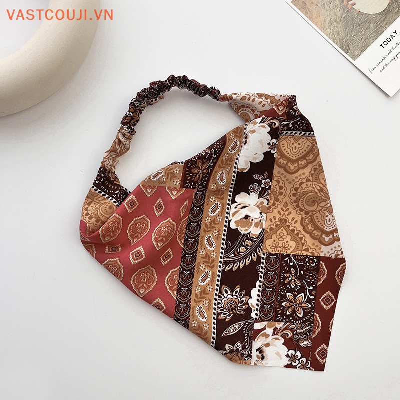 Băng Đô Co Giãn In Họa Tiết Hoa Phong Cách Bohemian Thời Trang Cho Nữ