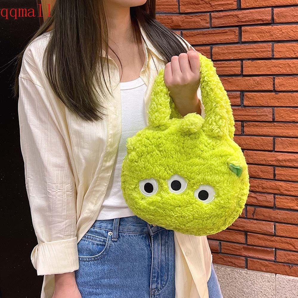 QQMALL Túi Đeo Chéo Hình Gấu Bông Mềm Mại Dễ Thương