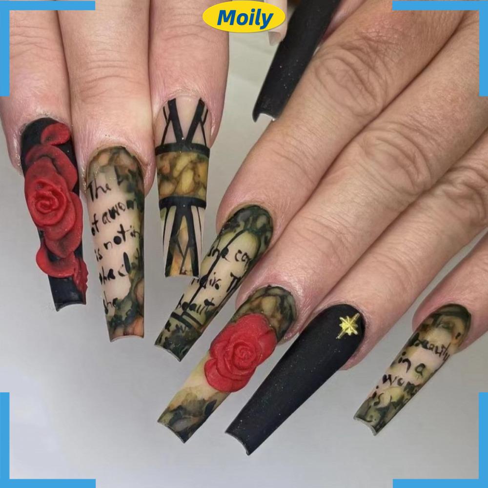 Bộ Móng Tay Giả Đầu Vuông Có Thể Tháo Rời Cho Nữ