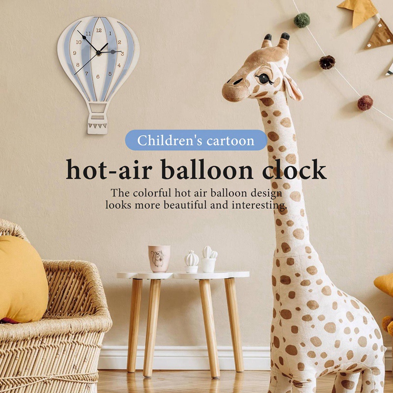 Đồng Hồ Treo Tường Hình Khinh Khí Cầu Hoạt Hình Phong Cách Bắc Âu