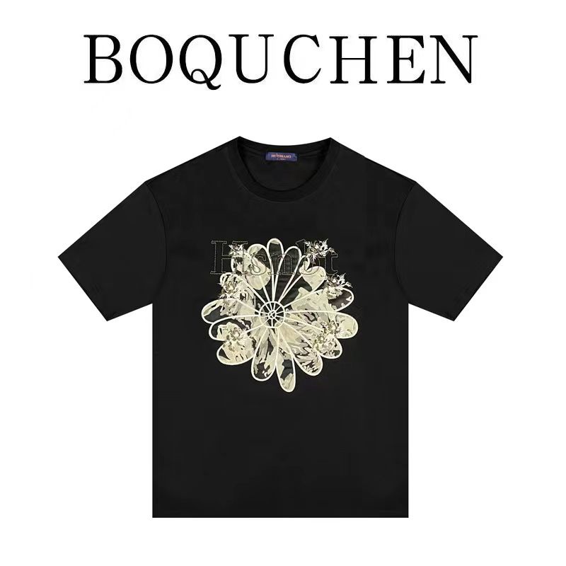 Set Áo Thun Tay Ngắn Và Quần Short In Họa Tiết BOQUCHEN2023 Phong Cách Đường Phố Thời Trang Mùa Hè Cho Nam