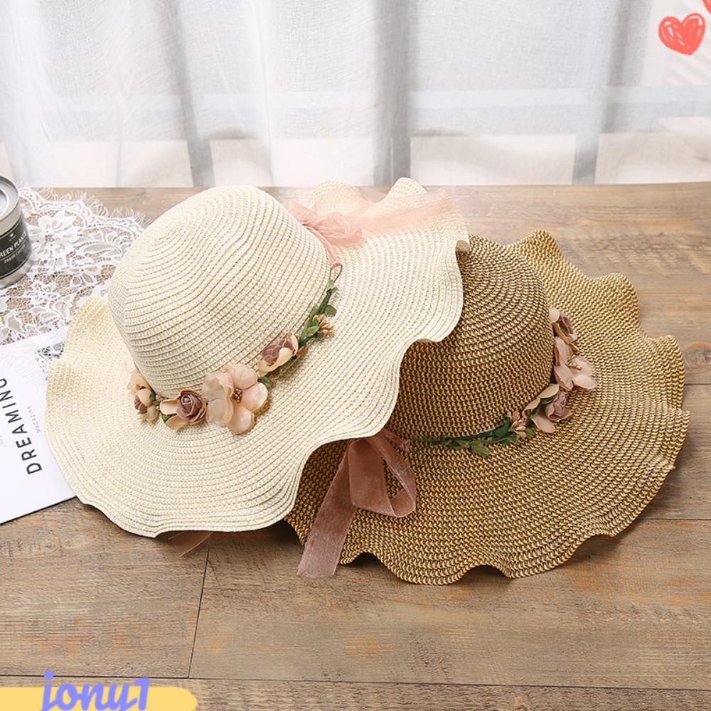 JONYE Mũ Cói Rộng Vành Thiết Kế Trẻ Trung Hợp Thời Trang Hè Cho Bạn Gái