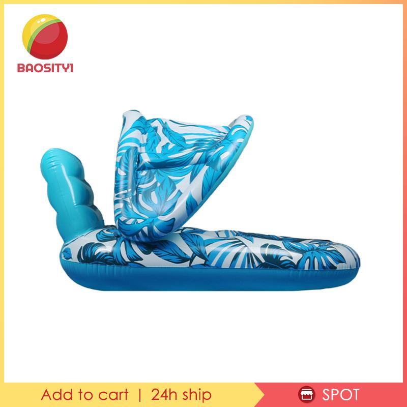 [Baosity1] Ghế Phao Bơm Hơi Mái Hiên Kèm Mái Che Nắng Ổn Định Màu Xanh Dương Dành Cho Người Lớn