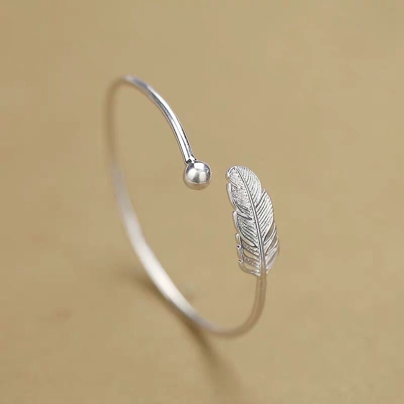 Vòng Tay Công Chúa Hình Trái Tim Đôi Lông Vũ Có Thể Điều Chỉnh Thời Trang Cho Nữ