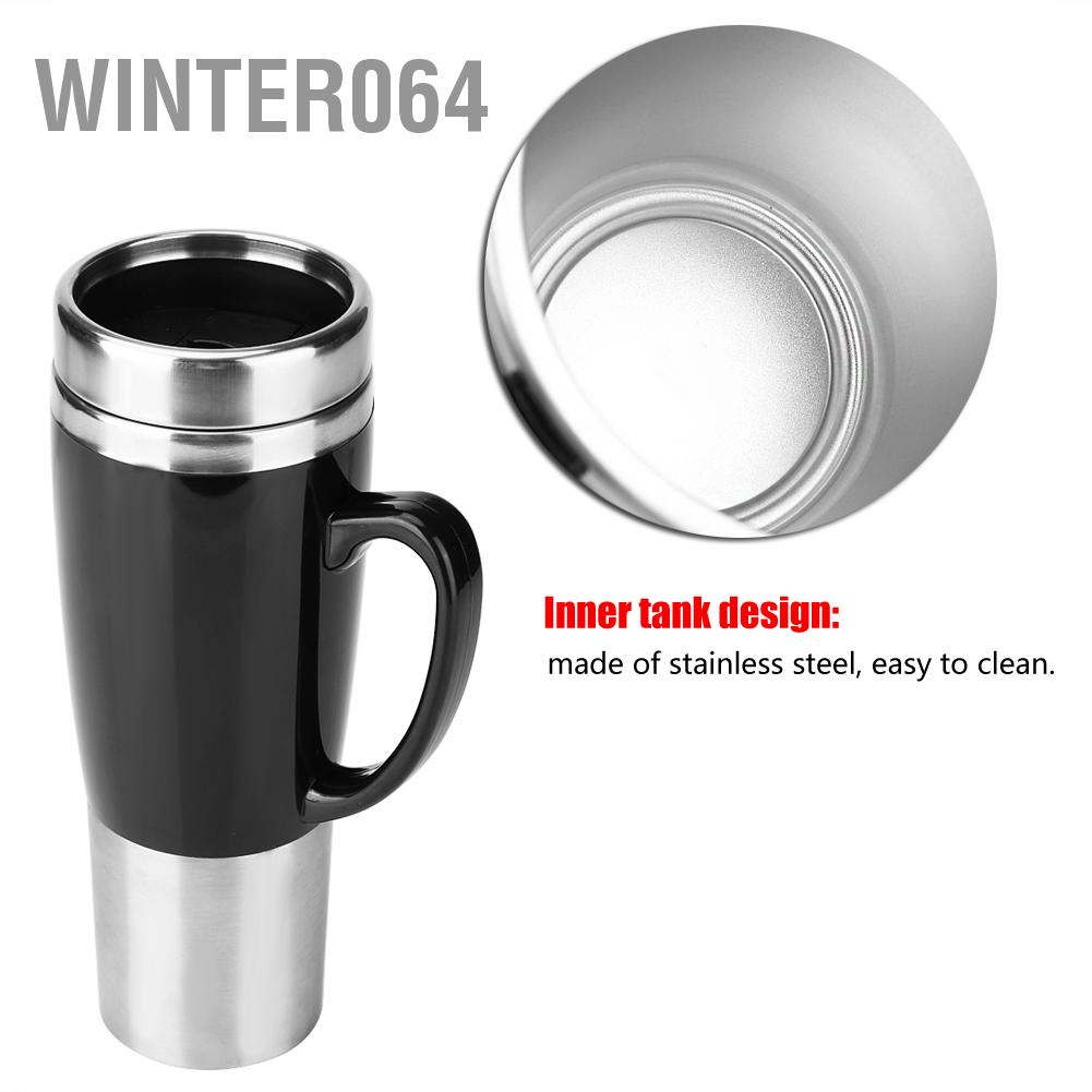 Winter064 Xe Ô Tô Điện Inox Làm Nóng Cốc Cà Phê Trà Tập Uống Đen Cho Du Lịch Mùa Đông