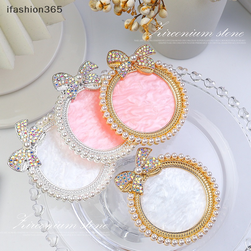 1 Bảng Pha Màu Vẽ Móng Tay Giả Bằng Nhựa Resin Hình Ruy Băng Đính Ngọc Trai