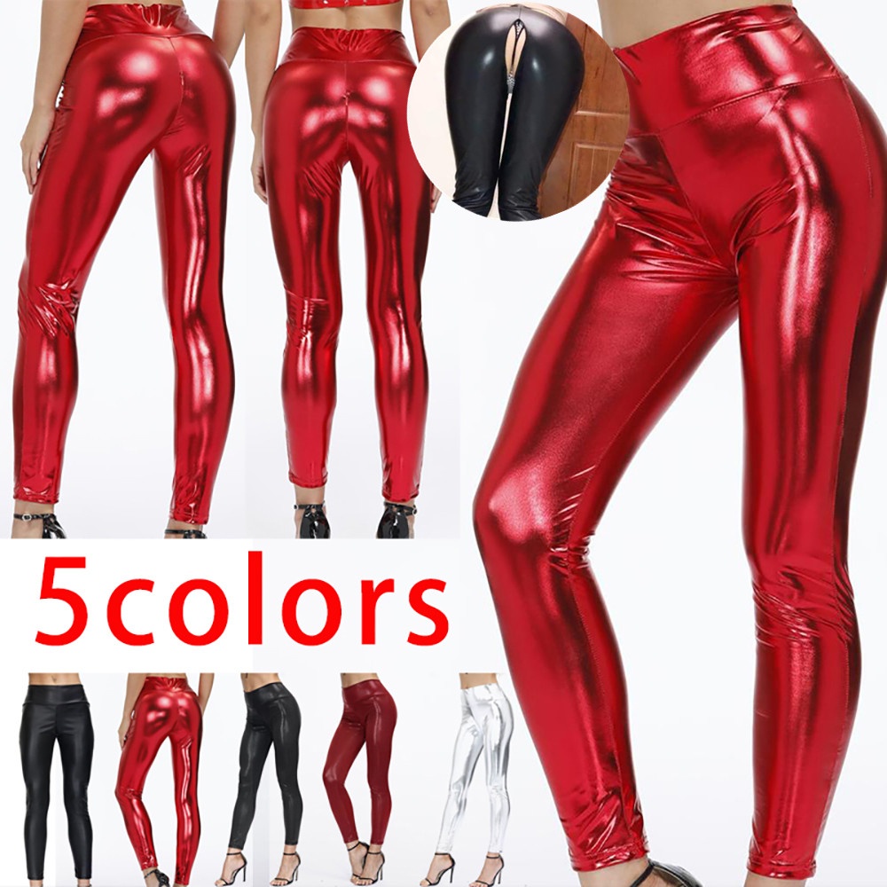 Quần Da PU Ôm Dáng Co Giãn Hở Đáy Quyến Rũ Hợp Thời Trang Cho Nữ