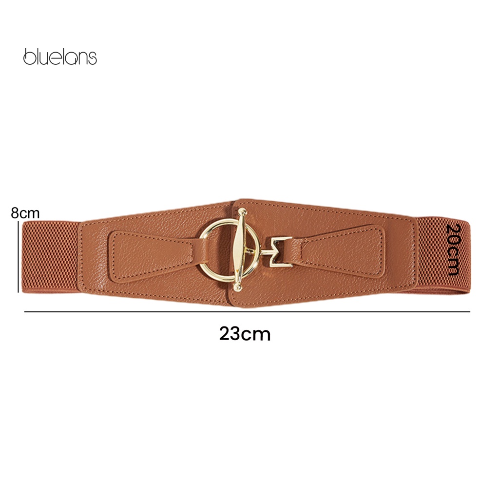 Thắt Lưng Giả Da Bản Rộng Co Giãn Tốt Màu Trơn Thời Trang Cho Nữ