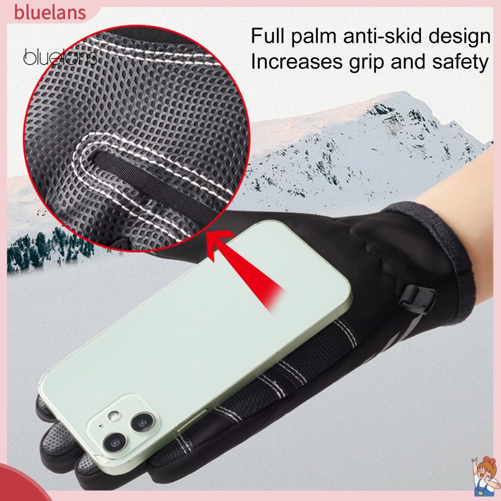 1 Đôi Găng Tay Lông Nhung Giữ Ấm Cảm Ứng Màu Trơn Chống Văng