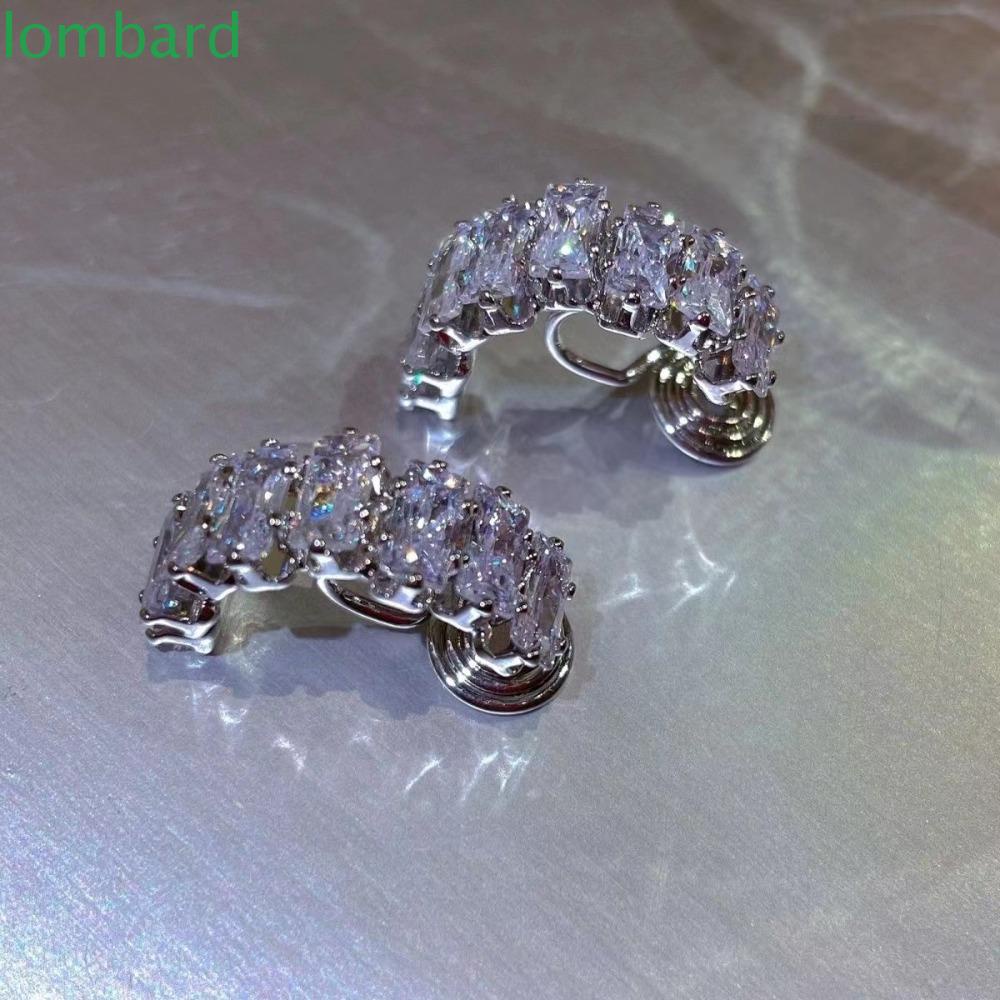 Bông Tai Hợp Kim Hình Chữ C Mạ Điện Chống Dị Ứng Thời Trang Cho Nữ