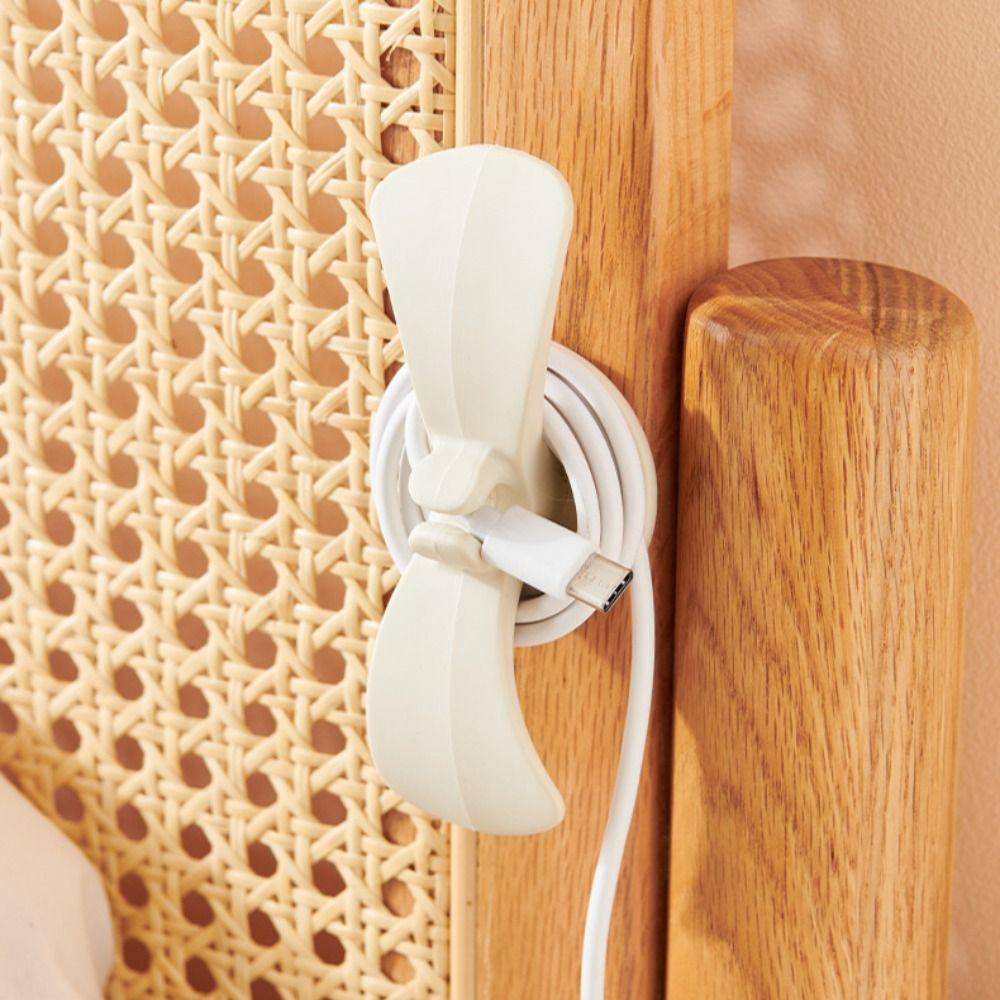 BEBETTERM Set 6 Móc Cao Su Mềm Dán Tường Treo Dây Cáp Màu Đen / Be Hiện Đại Không Để Lại Dấu Vết Cho Thiết Bị Gia Đình Nhỏ