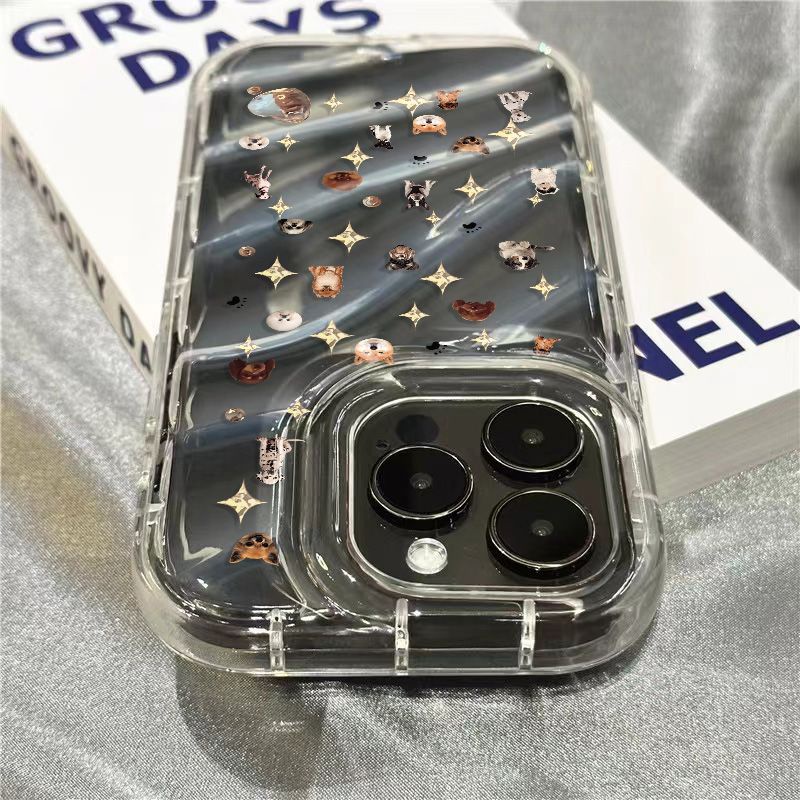 Ốp Điện Thoại Dẻo Trong Suốt Họa Tiết Chú Chó &amp; Ngôi Sao Dễ Thương Cho iPhone14promax 1312 / 11 7 / 8plus xr / sins D8YG