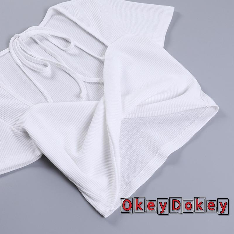 Áo Thun Ngắn Tay Ôm Dáng Màu Trơn Thiết Kế Thắt Nút Độc Đáo Thời Trang Mùa Hè Cho Nữ