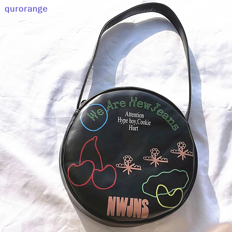 Qurorange 1Pc Kpop Newjean Bag Cute Vocal Concert Round Bag New Jeans NWJNS Handbag Gift rorh
