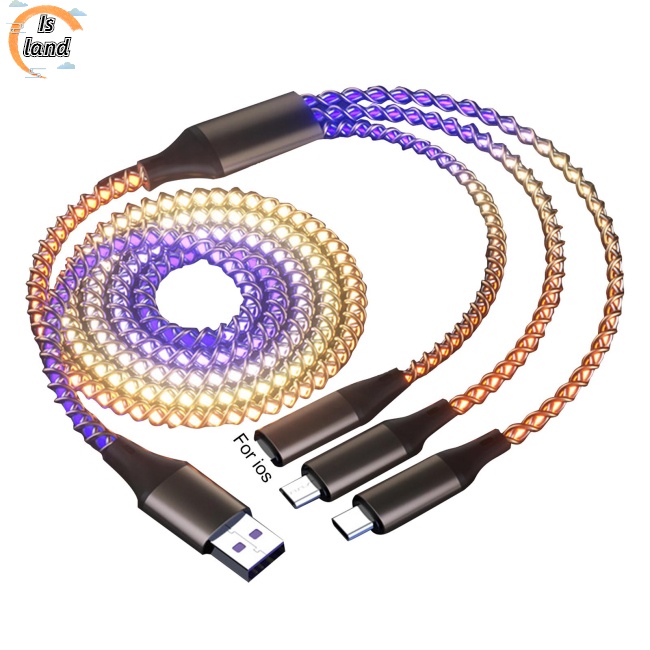 Dây Cáp Sạc Nhanh 66w RGB Cổng Micro Usb Type-c Dành Cho Iphone