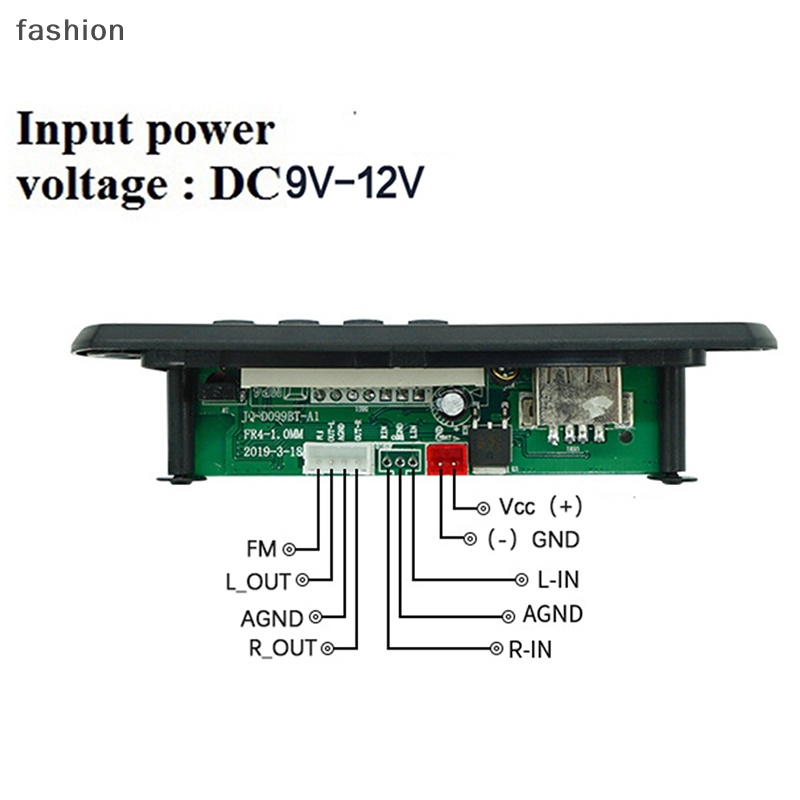 Không dây Bluetooth 5.0 9V-12V MP3 WMA Bảng Giải mã âm thanh xe hơi USB TF FM mô-đun radio màn hình màu máy nghe nhạc MP3 với điều khiển từ xa VN