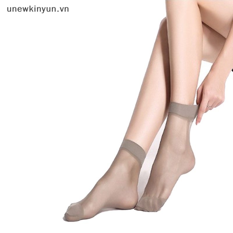 Set 10 Đôi Vớ Trong Suốt Siêu Mỏng Co Giãn Dành Cho Nữ