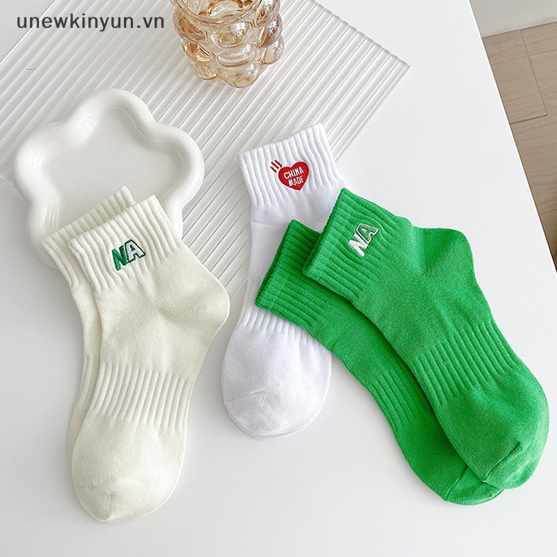 Vớ Thêu Chữ NA Phong Cách Harajuku Hàn Quốc Dễ Thương Thời Trang Bốn Mùa Cho Nữ