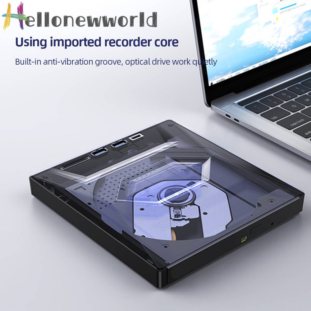Ổ Đĩa Ghi Âm 5 Trong 1 Với Cổng USB / Type-C + SD / TF Cho Laptop Notebook PC