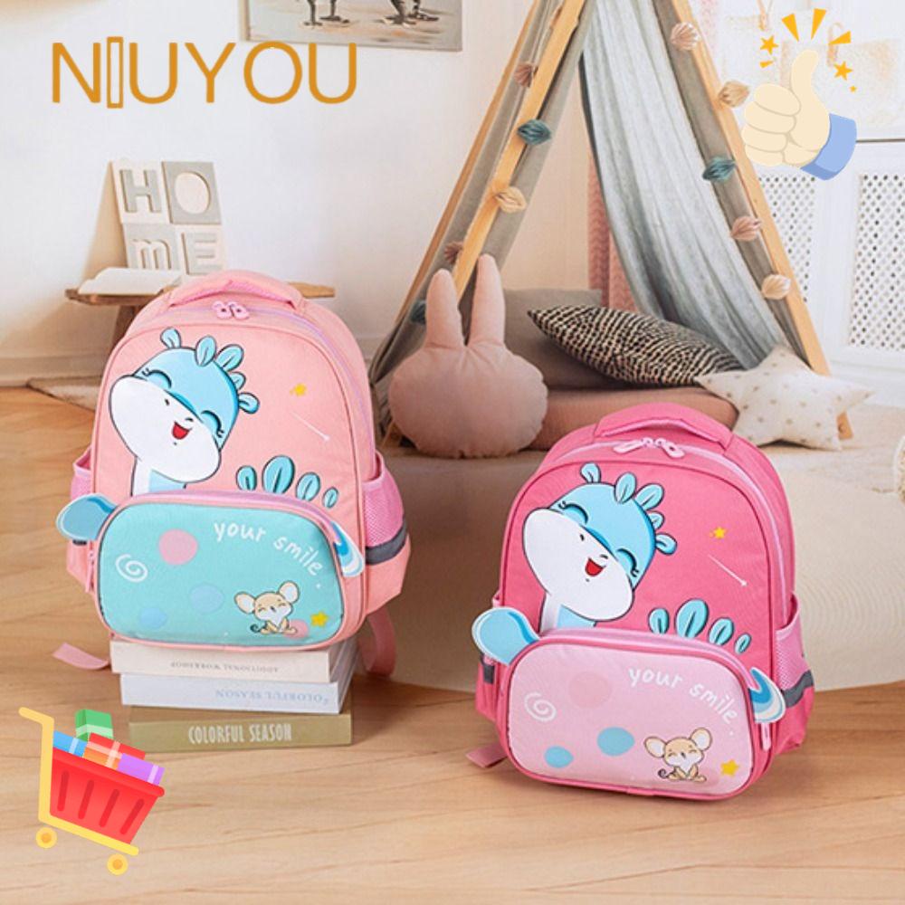 NIUYOU Balo Vải Oxford Chống Nước Sức Chứa Lớn Họa Tiết Khủng Long Hoạt Hình Dành Cho Trẻ Mẫu Giáo