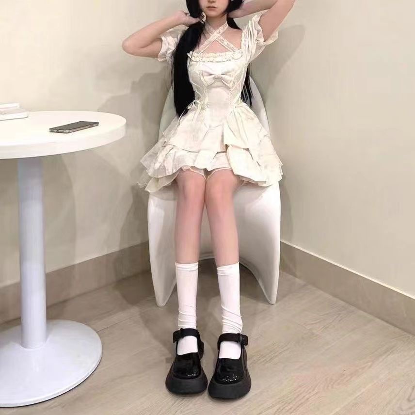 Đầm Búp Bê Tay Phồng Ngắn Dáng Ôm Thời Trang Mùa Hè Xinh Xắn Cho Nữ