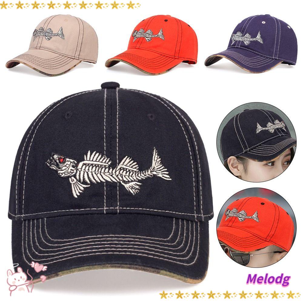 MELODG Mũ Lưỡi Trai Unisex Thêu Chữ Phong Cách Retro