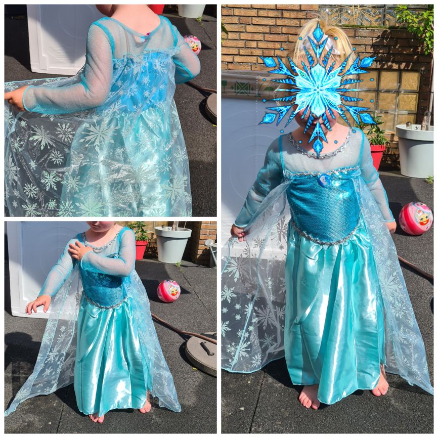 Trang phục bé gái NNJXD cosplay công chúa Elsa Frozen dự tiệc sinh nhật Halloween