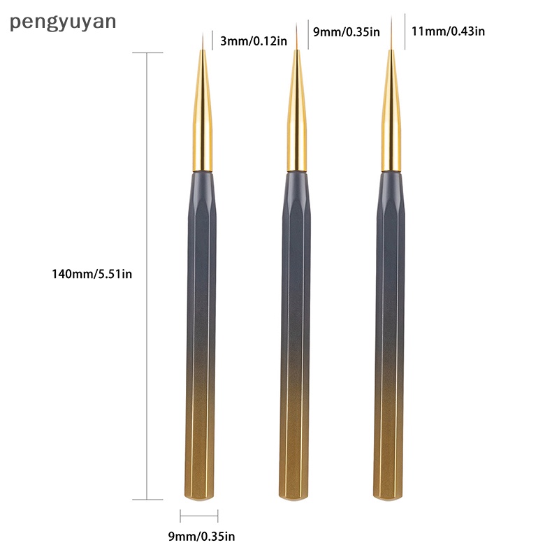 Bộ 3 Bút Vẽ Móng Tay Nghệ Thuật Gel UV