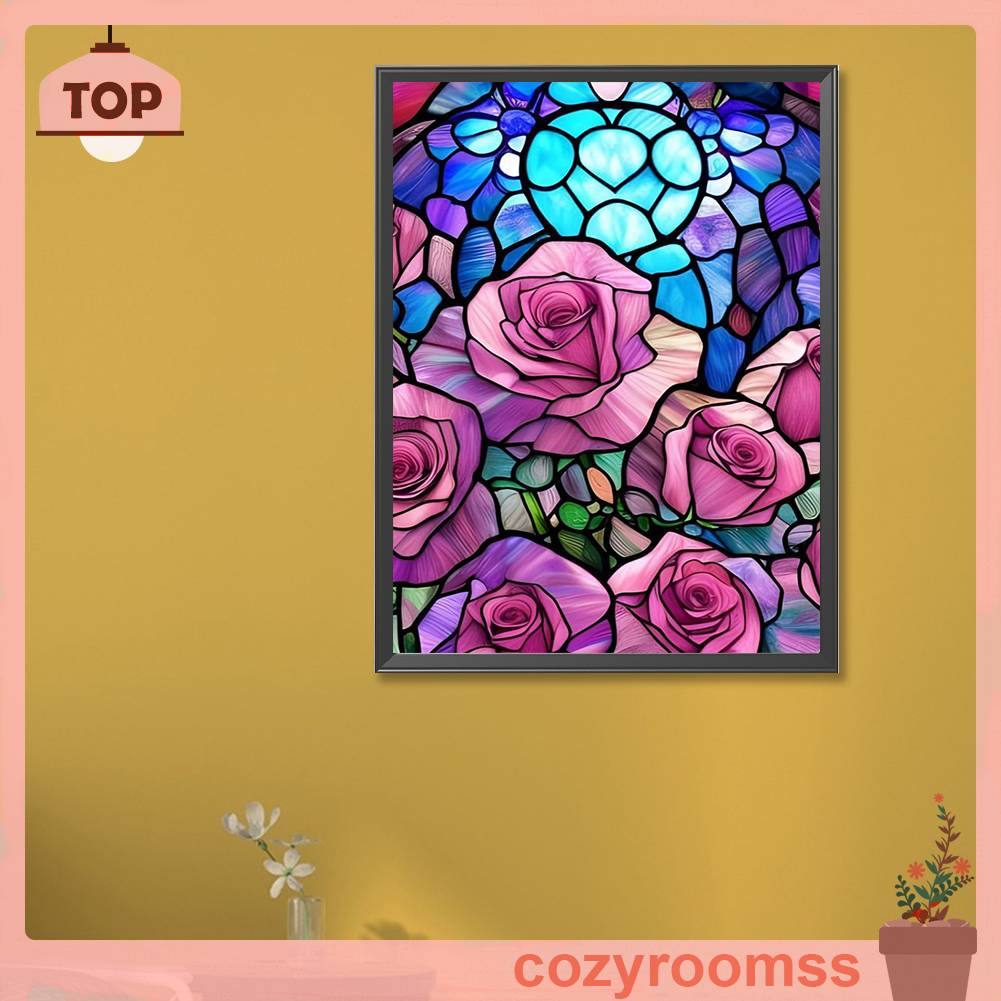 Bộ Tranh Đính Đá 5D Tự Làm Toàn Diện Hình Hoa Hồng Trang Trí Nhà Cửa