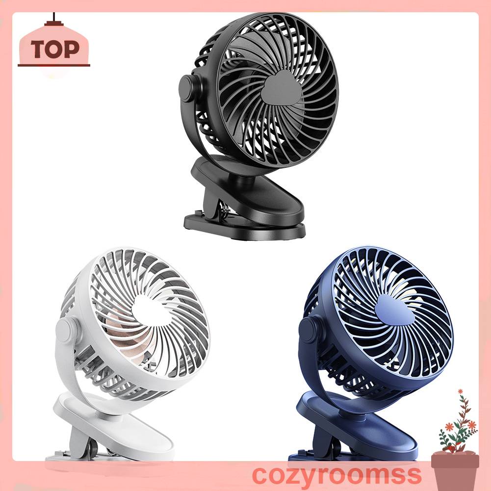 Quạt Điện Để Bàn Dạng Kẹp 3 Tốc Độ Yên Tĩnh 1200mAh Có Cổng Sạc USB Cho Học Sinh